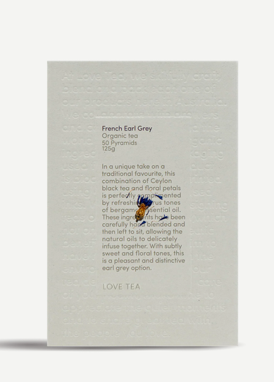 French Earl Grey organic herbal tea | Organic black tea and rose petals