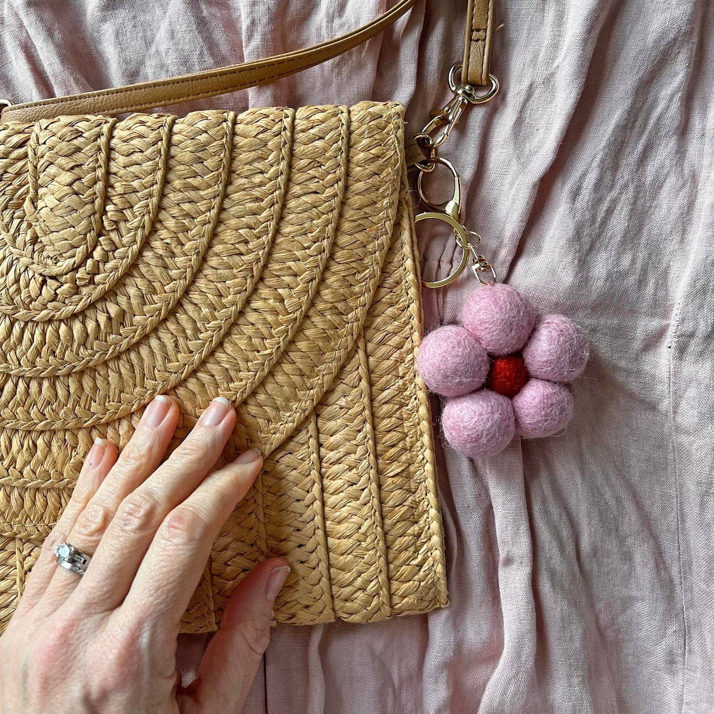Felt Flower Keychain Charm Bundle