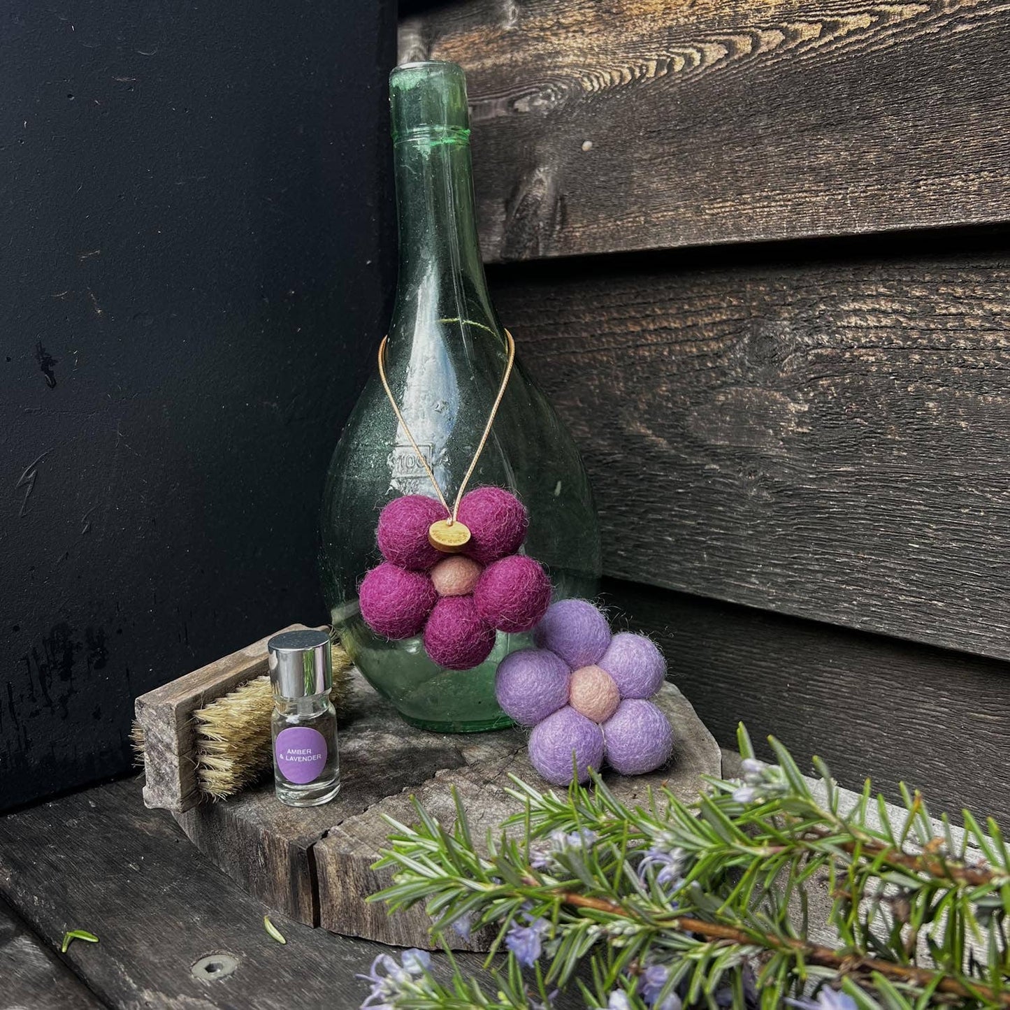 Felt Flower Fresheners - Amber & Lavender | Sunshine Coast Florist