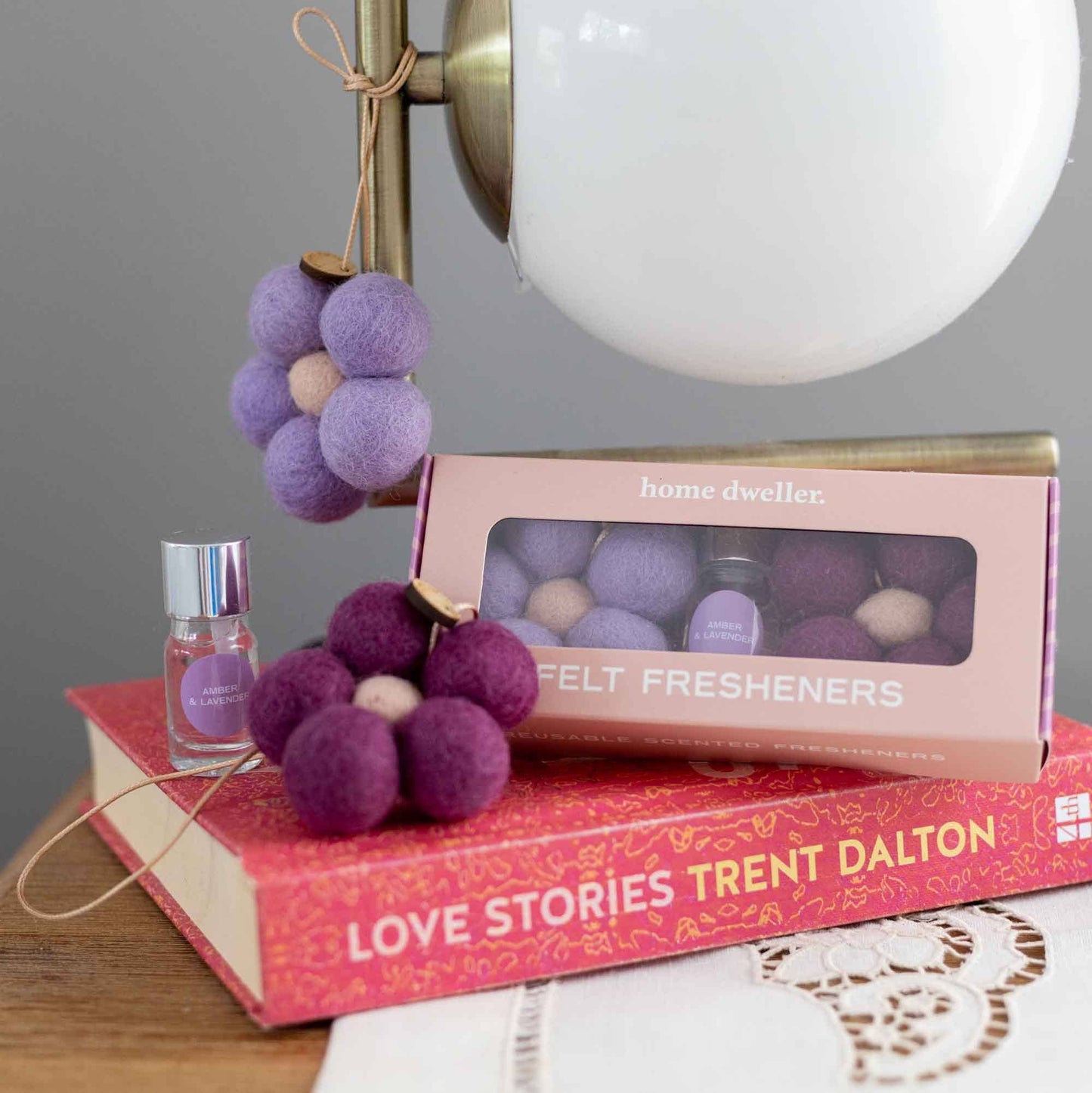Felt Flower Fresheners - Amber & Lavender | Sunshine Coast Florist