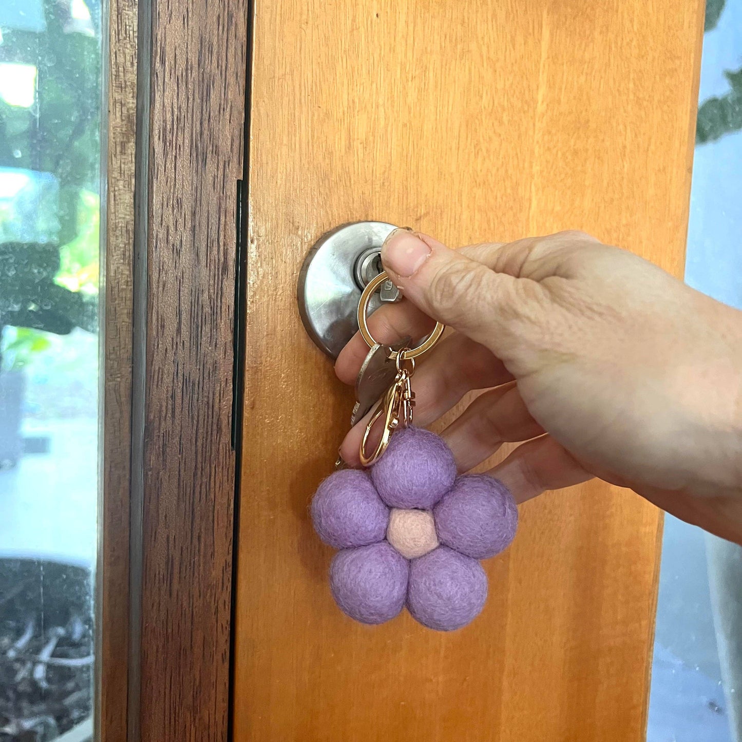 Bloom lavender wool felt car air freshener for essential oils