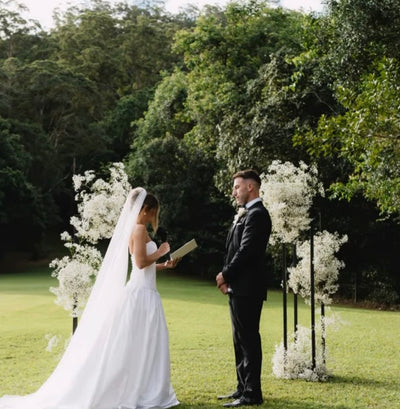 White Wedding Ceremony Flowers | Wedding Florist Sunshine Coast