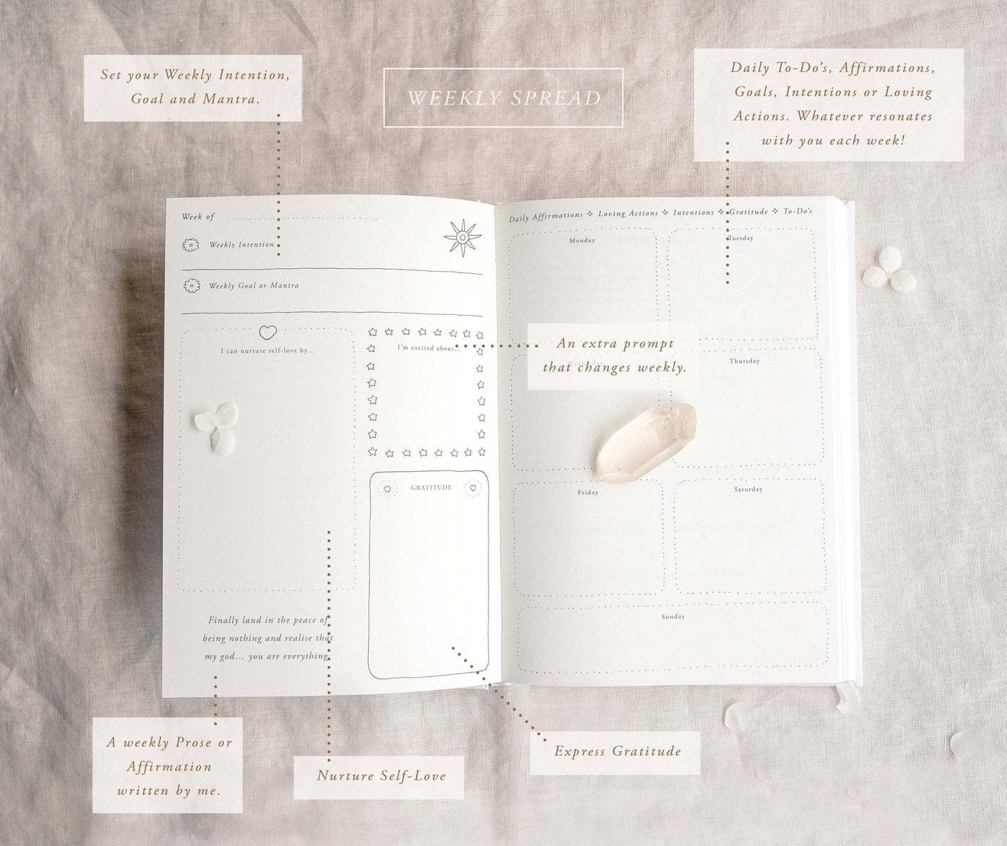 Mindfulness and wellness journal | guided self-love workbook