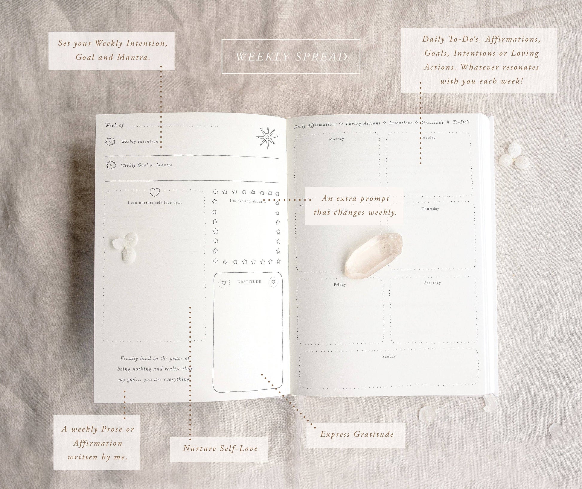 Mindfulness and wellness journal | guided self-love workbook