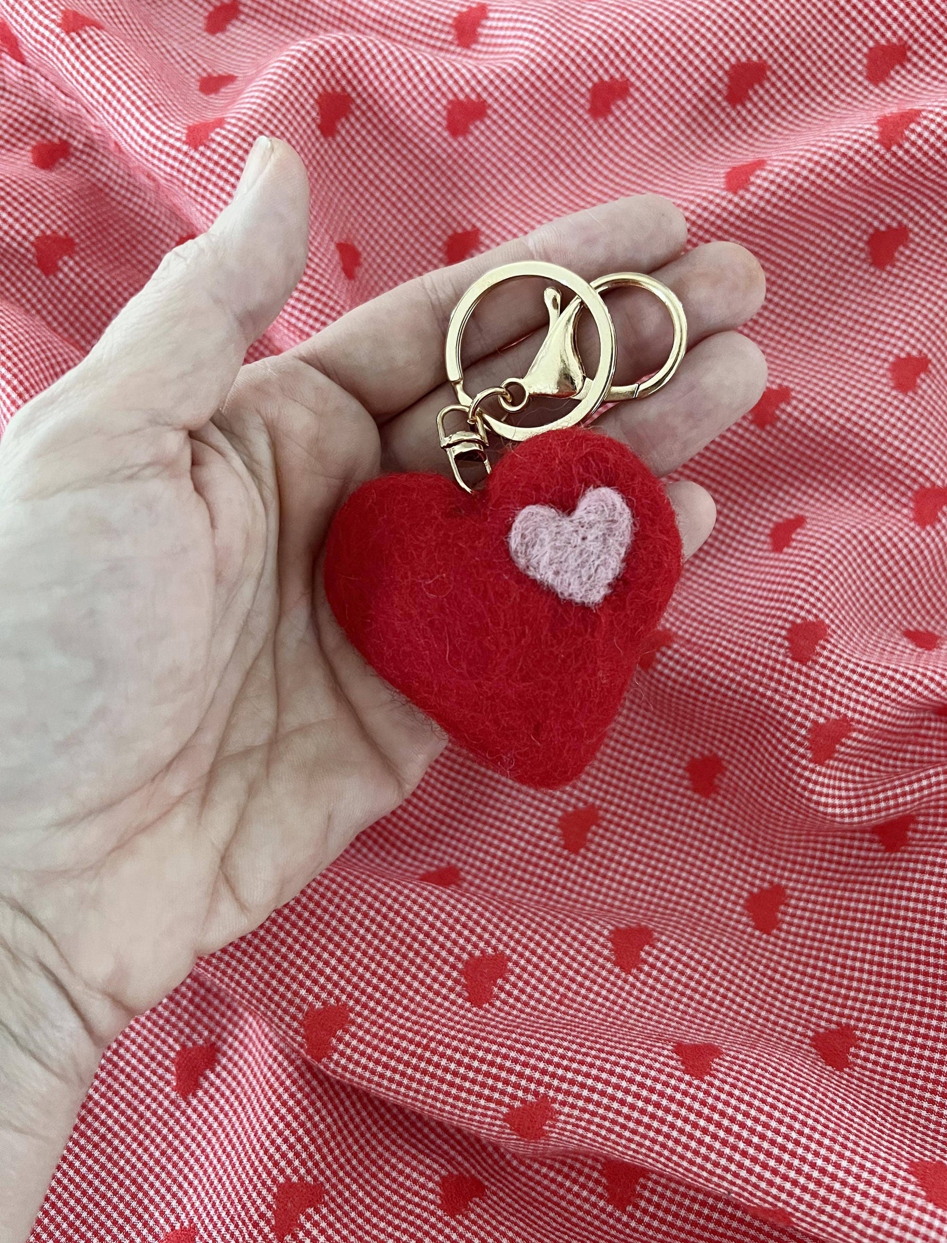 Red heart-shaped keychain | gifts for her