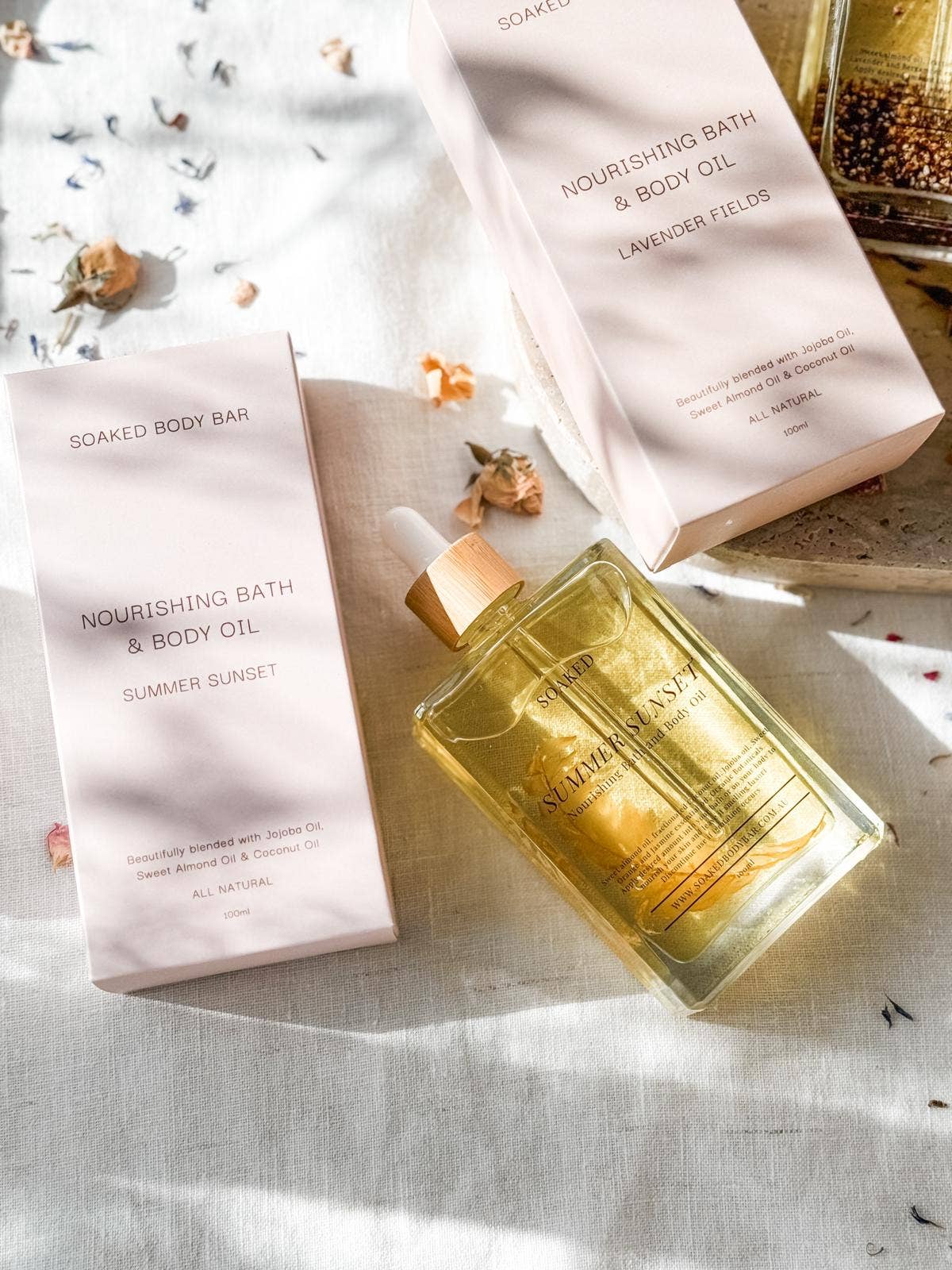 nourishing bath and body oil self care | Soaked Body Bar