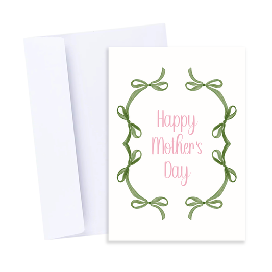 Happy Mother's Day Bows Card - Mother's Day Greeting Card