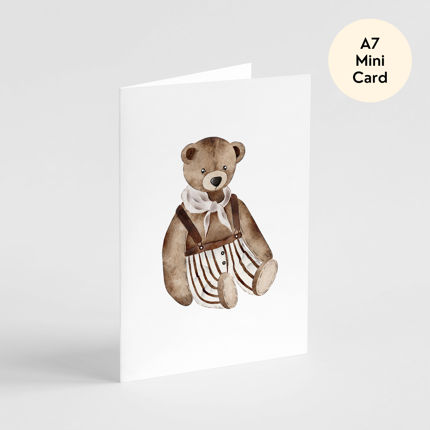 Baby Shower Greeting Card | Watercolour Teddy Bear |  Flowers Delivery Gifts