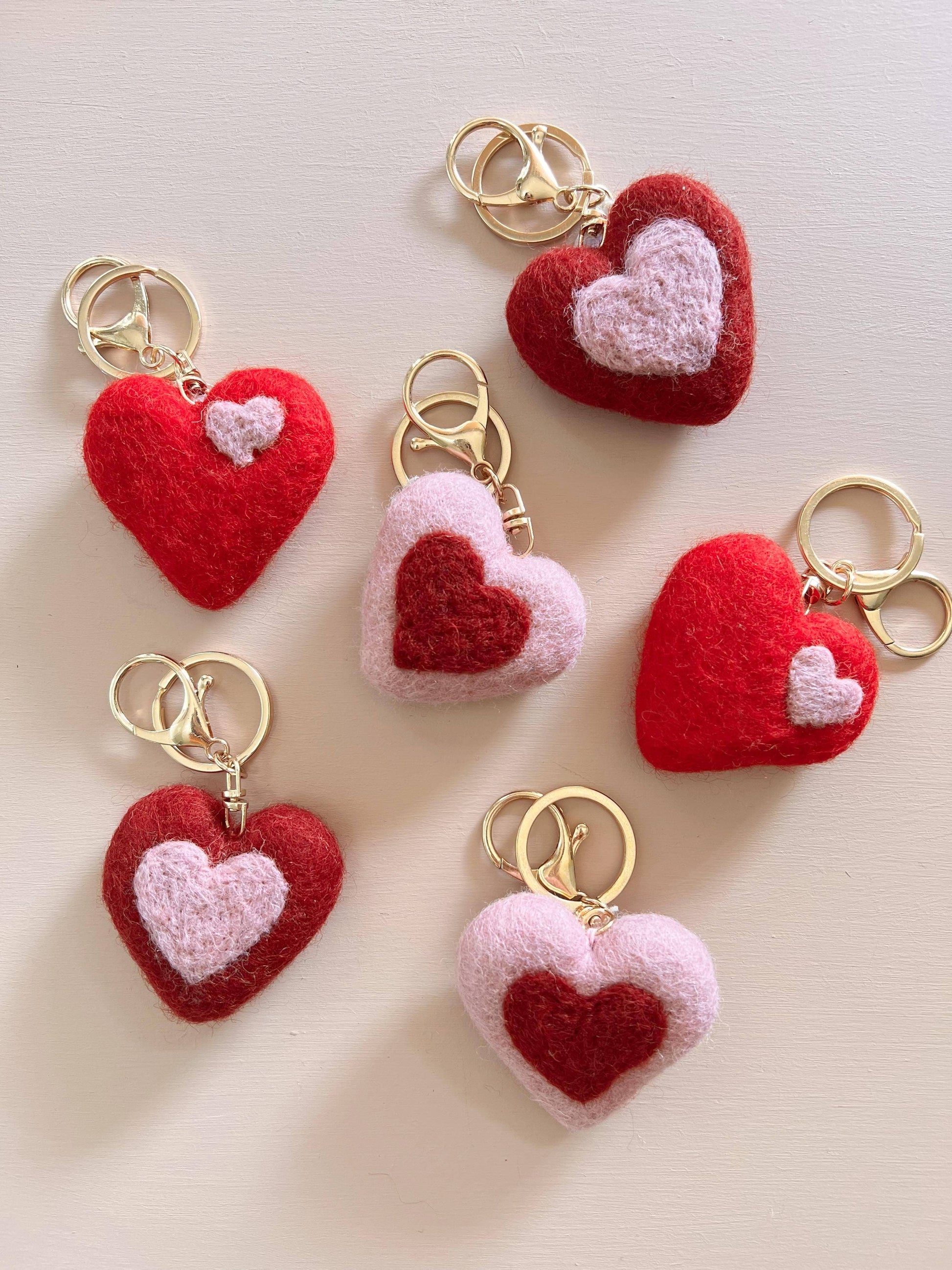 Felt Heart Keychain | Handmade gifts for her