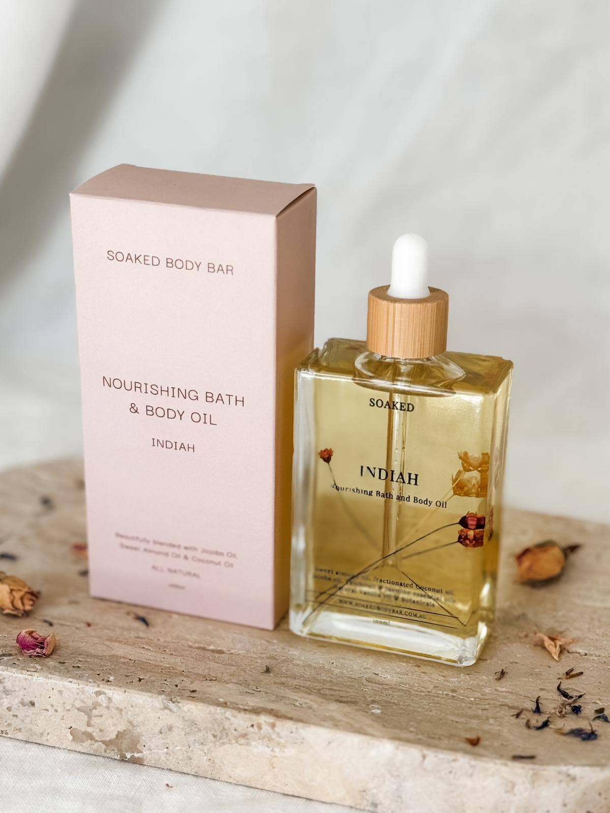 Lavender Fields bath and body oil by Soaked Body Bar