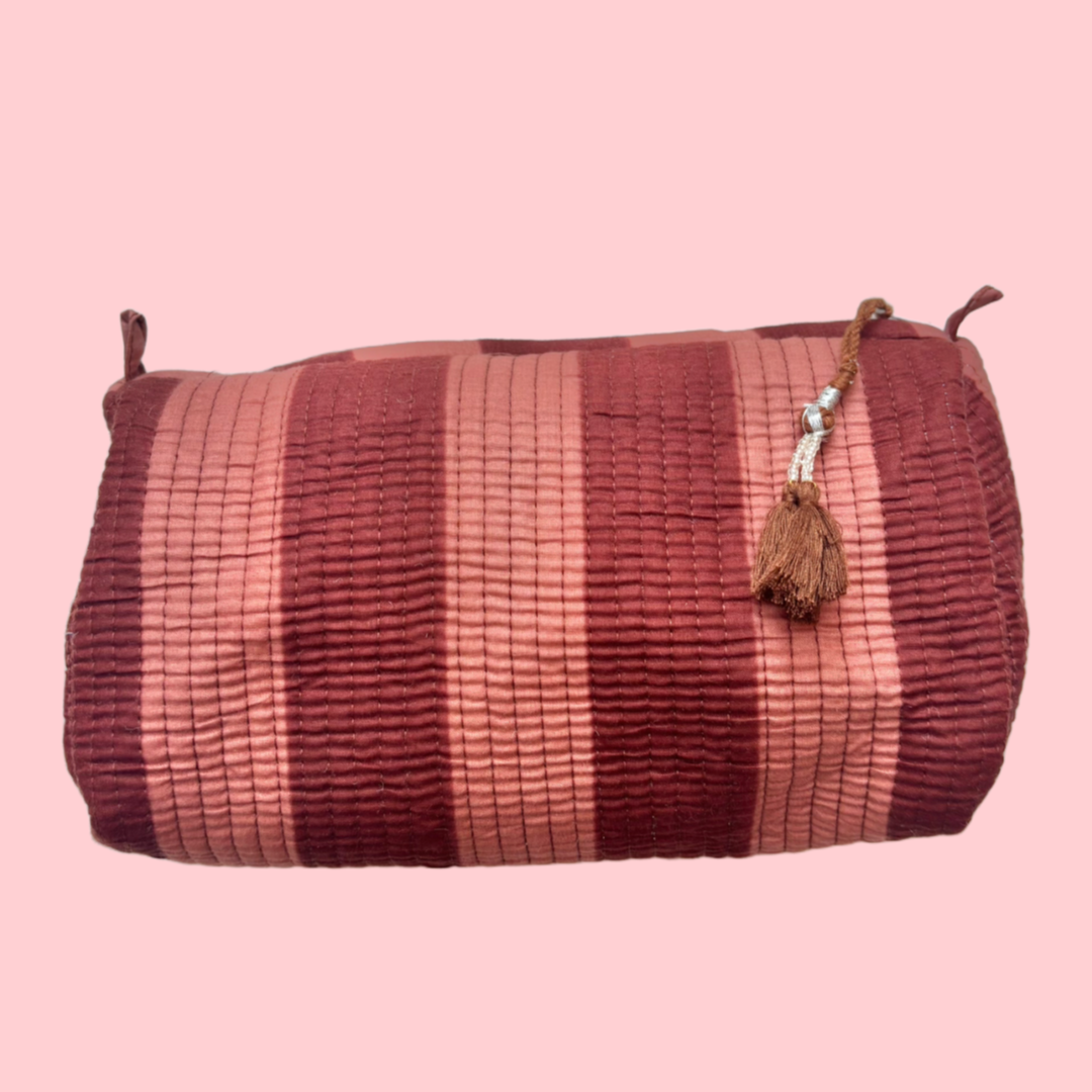 INDIE COSMETIC BAG [CACAO STRIPES]