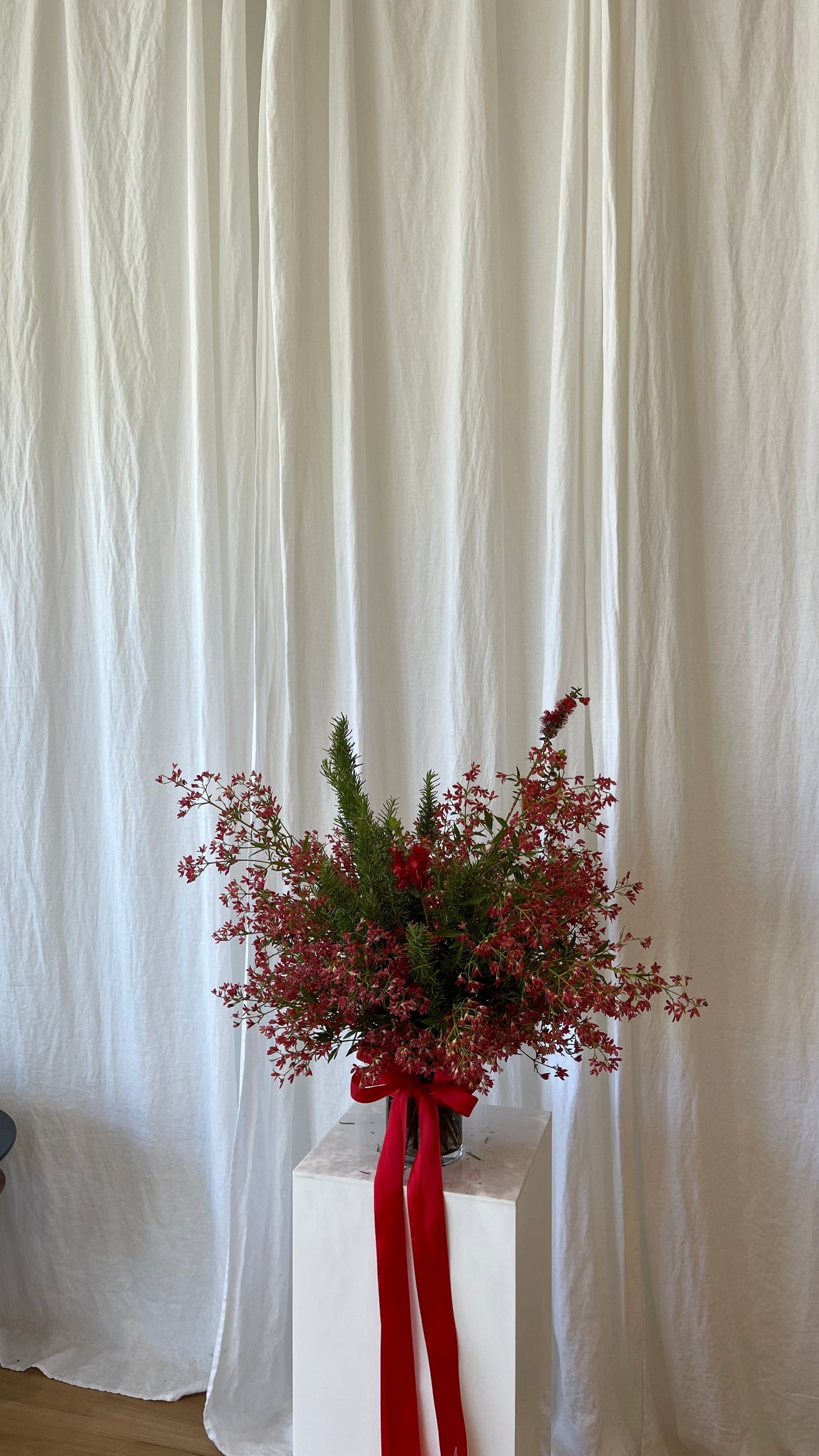 Ruby Red Christmas vase arrangement Sunshine Coast