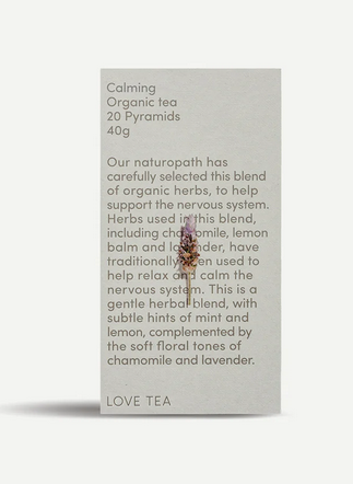 Love calming organic tea | Chamomile lavender lemon tea