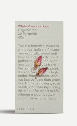 Love Tea White Rose and Goji Pyramid Tea Bags | Sunshine Coast Florist