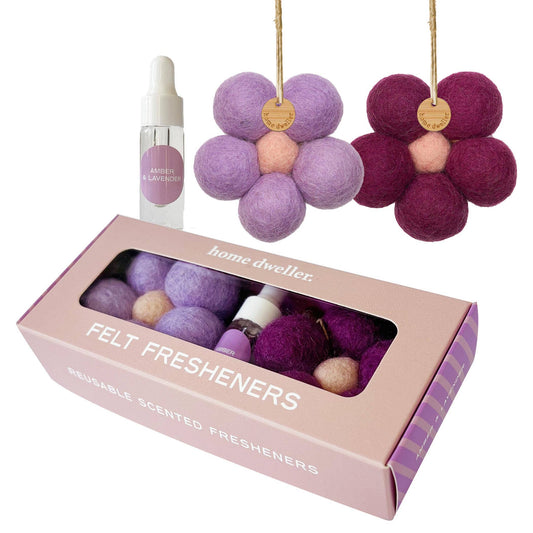 Felt Flower Fresheners - Amber & Lavender | Sunshine Coast Florist