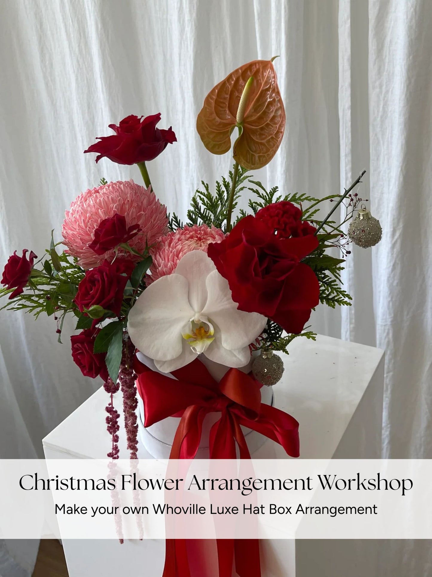 Christmas Flower Arrangement Workshop Sunshine Coast